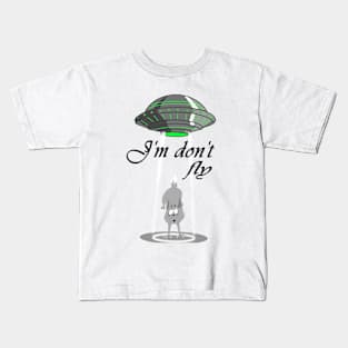 Funny Cat I'm don't fly Kids T-Shirt